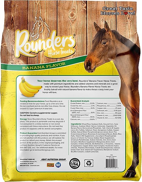 Show full view: Kent / Blue Seal Rounders Banana Flavor Horse Treats, 30-oz bag slide 2 of 7