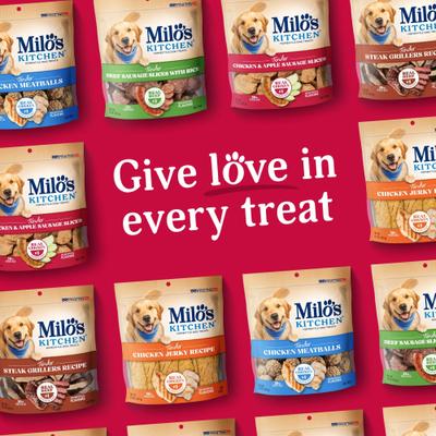 Show full view: Milo's Kitchen Chicken & Apple Sausage Slices Dog Treats, 10-oz slide 8 of 11