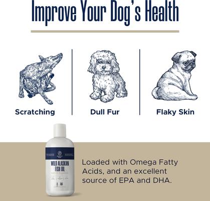 Show full view: Healthy Pup Wild-Caught Alaskan Fish Oil Blend Skin & Coat Supplement for Dogs, 8-fl oz bottle slide 4 of 10