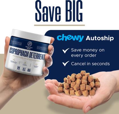 Show full view: Healthy Pup Stool Eating Deterrent Soft Chew Supplement for Dogs, 120 count slide 5 of 11