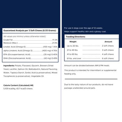 Show full view: Healthy Pup Omega Soft Chews Skin & Coat Supplement for Dogs, 180 Count slide 8 of 11