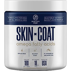Healthy Pup Omega Soft Chews Skin & Coat Supplement for Dogs, 180 Count