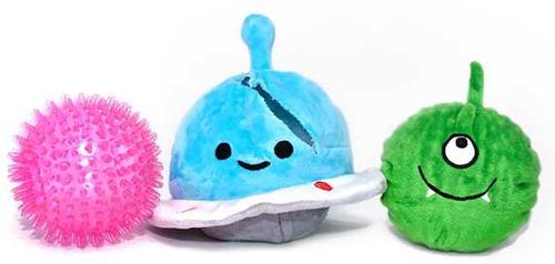Show full view: Patchwork Pet Prickles Spaceship with Alien Dog Toy, 5-in slide 3 of 4