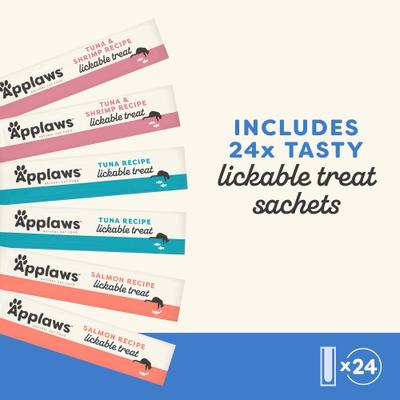 Show full view: Applaws Grain-Free Fish Selection Limited Ingredient Lickable Cat Treats, 24 count, 0.5-oz Sachets slide 3 of 9