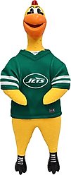 Littlearth NFL New York Jets Rubber Chicken Squeaky Dog Chew Toy