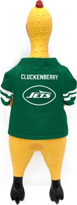 Show full view: Littlearth NFL New York Jets Rubber Chicken Squeaky Dog Chew Toy slide 2 of 3