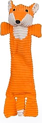 Patchwork Pet Corduroy Flat Orange Fox Dog Toy, 20-in