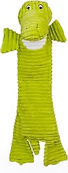 Patchwork Pet Corduroy Flat Green Alligator Dog Toy, 20-in