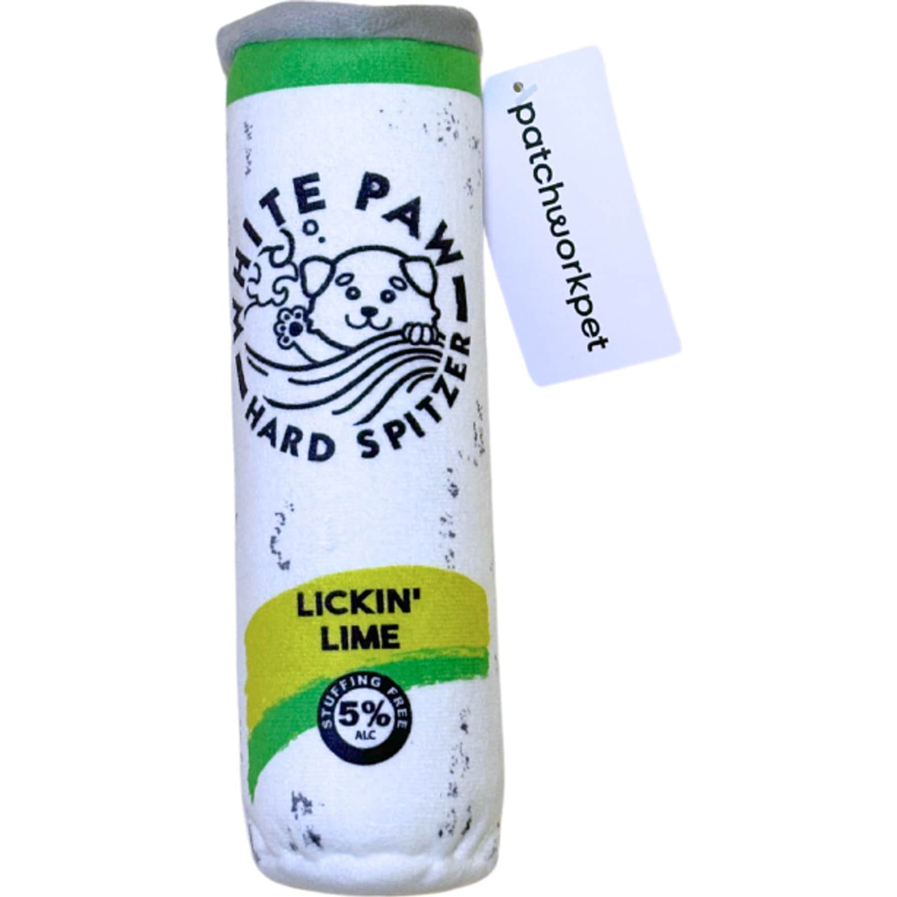 Patchwork Pet White Paw Lime Dog Toy, 9-in