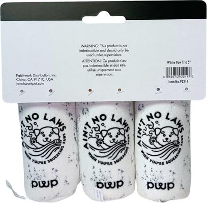 Show full view: Patchwork Pet White Paw Trio Dog Toy, 5-in slide 3 of 3