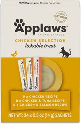 Applaws Grain-Free Chicken Selection Limited Ingredient Lickable Cat Treats, 24 count, 0.5-oz Sachets
