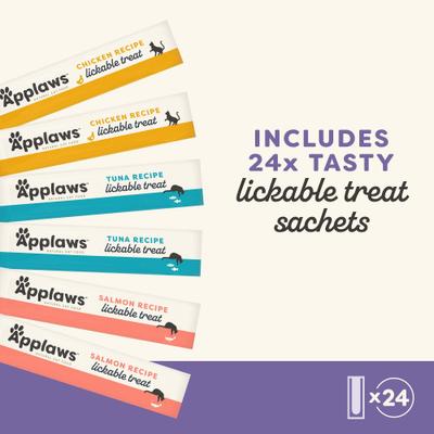 Show full view: Applaws Grain-Free Variety Selection Limited Ingredient Lickable Cat Treats, 24 count, 0.5-oz Sachets slide 3 of 8