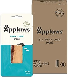 Applaws Natural Grain-Free Tuna Fillet Single Ingredient Cat Treats, 6 count, 1.06-oz loin