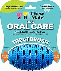 Chewmate Natural Rubber Treatbrush Oral Care Football Dog Toothbrush, Large