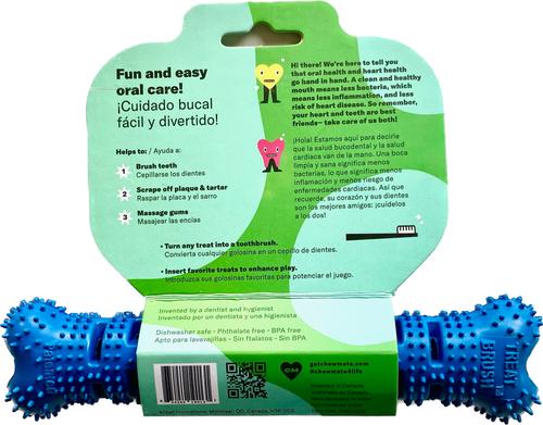 Show full view: Chewmate Natural Rubber Treatbrush Oral Care Bone Dog Toothbrush, Medium/Large slide 2 of 7