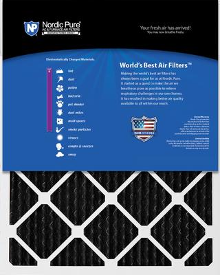 Show full view: Nordic Pure Pure Carbon Pleated Odor Reduction Merv 8 Furnace Filters, 16 x 20 x 2-in, 3 count slide 5 of 9