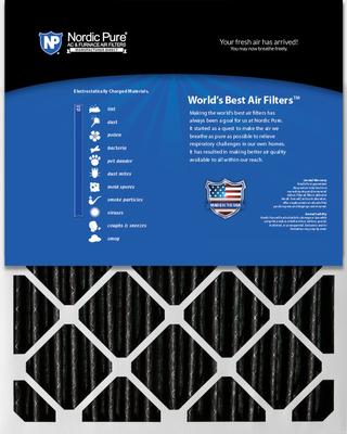 Show full view: Nordic Pure MERV 12 Pleated Plus Carbon Furnace Air Filters, 20 x 30 x 1-in, 4 count slide 5 of 9