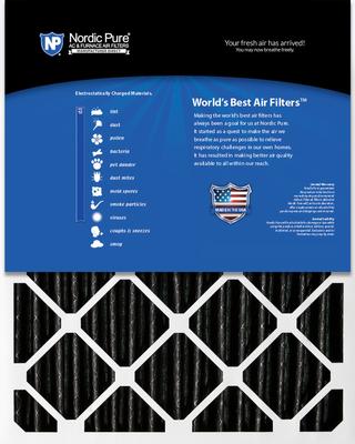 Show full view: Nordic Pure MERV 12 Pleated Plus Carbon Furnace Air Filters, 20 x 25 x 4-in, 2 count slide 5 of 9