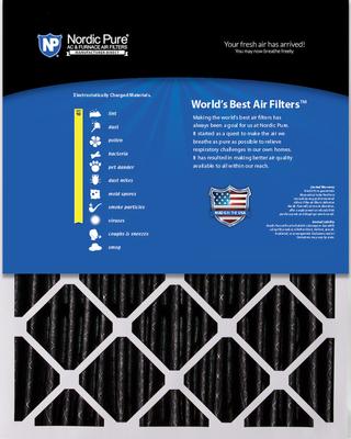 Show full view: Nordic Pure Honeywell/Lennox MERV 10 Pleated Plus Carbon Replacement Air Filters, 20 x 25 x 5-in H, 4 count slide 5 of 8