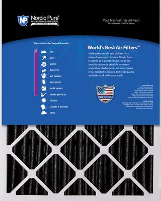Show full view: Nordic Pure Honeywell/Lennox MERV 8 Pleated Plus Carbon Replacement Furnace Filters, 20 x 20 x 5-in H, 4 count slide 6 of 9