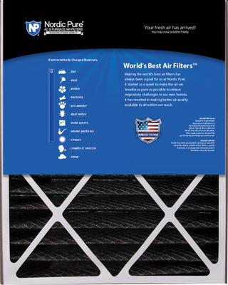 Show full view: Nordic Pure Air Bear MERV 12 Pleated Plus Carbon Air Filter Replacement, 20 x 25 x 5-in AB, 4 count slide 5 of 9