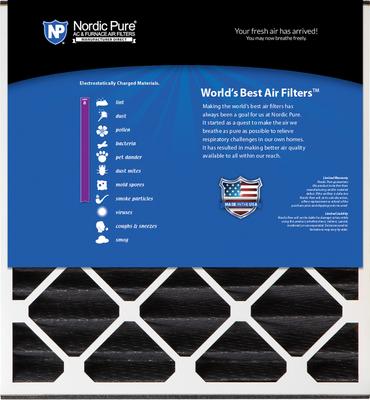 Show full view: Nordic Pure Air Bear Replacement 259112-103 Pure Carbon Pleated Odor Reduction Merv 8 Furnace Filter, 20 x 20 x 5-in AB, 1 count slide 5 of 9