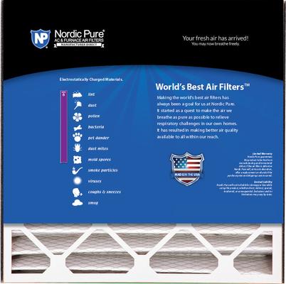 Show full view: Nordic Pure Air Bear Replacement 255649-103 MERV 8 Air Filters, 20 x 20 x 5-in AB, 1 count slide 5 of 9