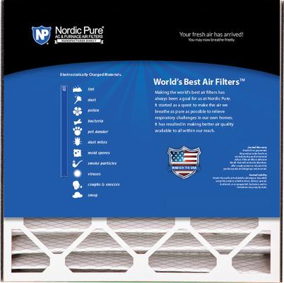 Show full view: Nordic Pure Air Bear Replacement 255649-103 MERV 12 Air Filters, 20 x 20 x 5-in AB, 1 count slide 6 of 10