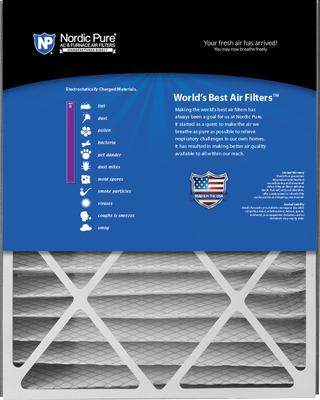 Show full view: Nordic Pure Air Bear Replacement 255649-102 MERV 8 Air Filters, 20 x 25 x 5-in AB, 4 count slide 6 of 10