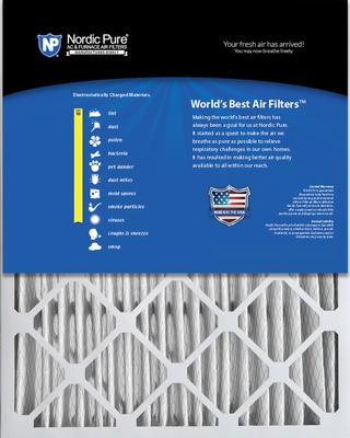 Show full view: Nordic Pure Lennox X6673_X6675 Replacement MERV 10 Air Filters, 20 x 25 x 5-in LxRED, 4 count slide 5 of 9