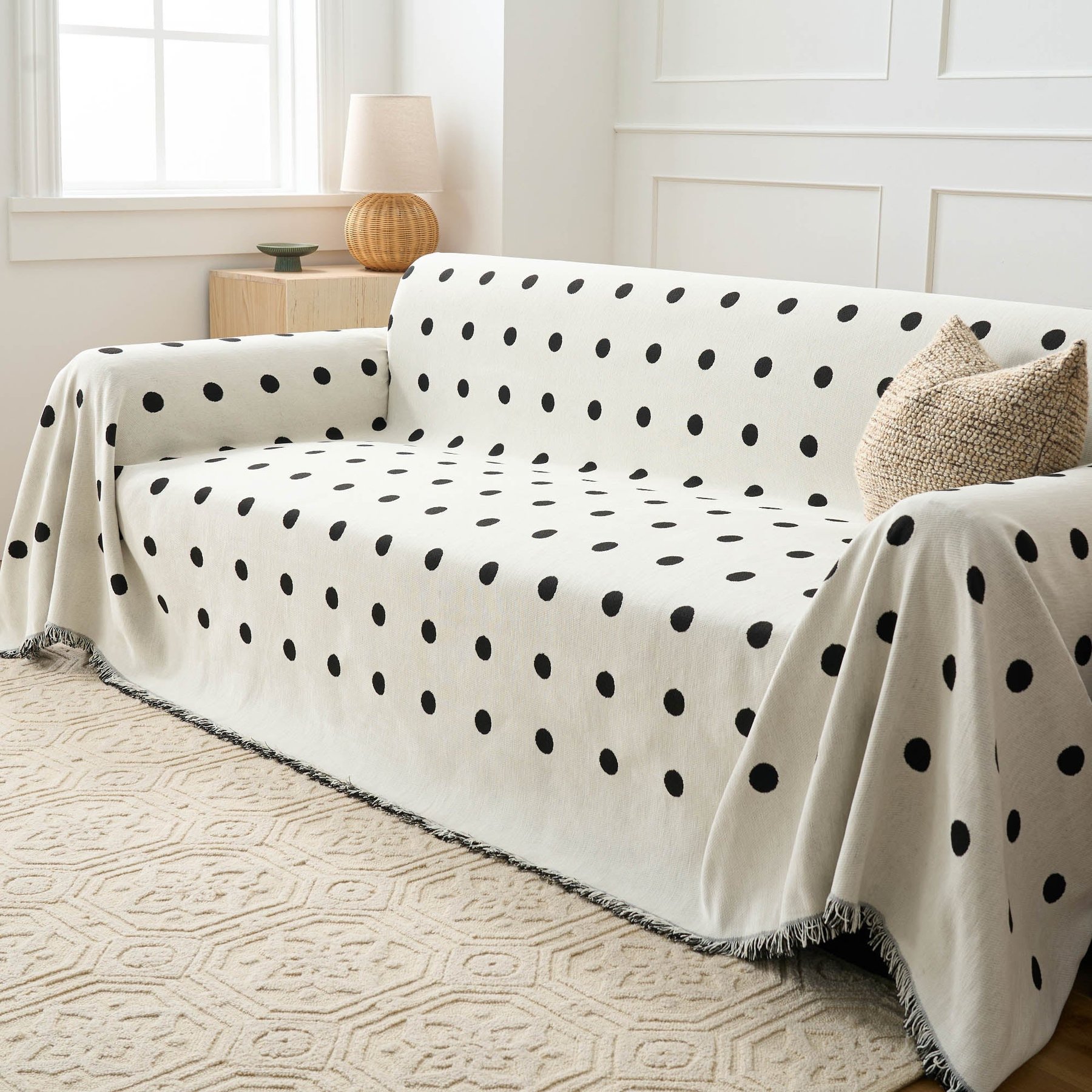 Slashop Black Boba Reversible Comfort Couch Cover, Black Boba, 71 x 165-in