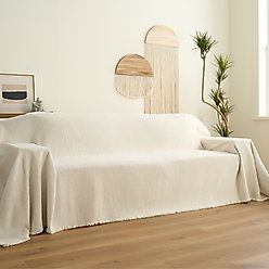 Slashop Christmas Cozy Winter Style Couch Cover, Pearl Mist, 71 x 134-in