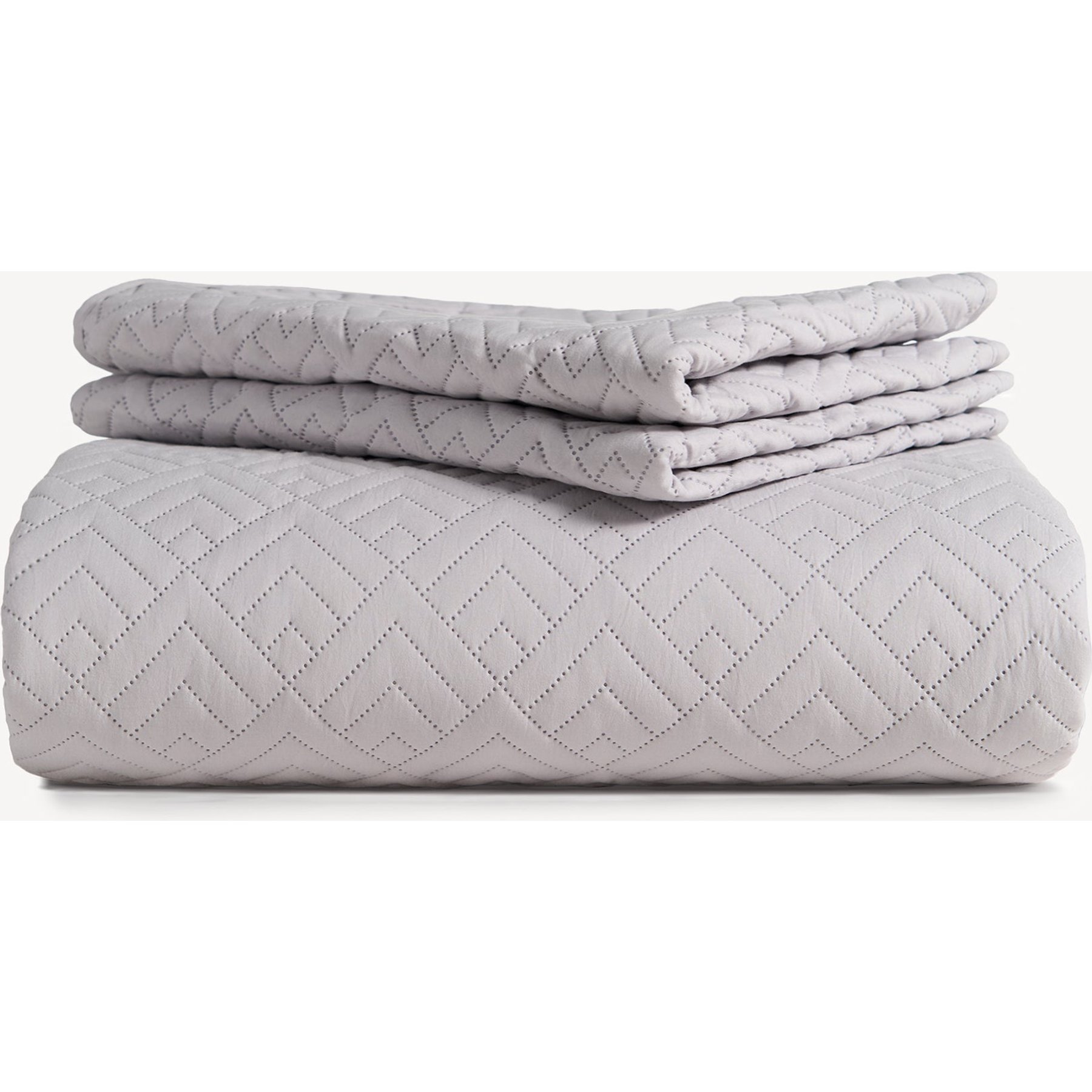 Slashop FURRFREE Quilt Set, Cloudy Gray, King/California King