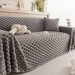 Slashop Cozy Chic Sofa Cover, Slate Gray, 71 x 70-in