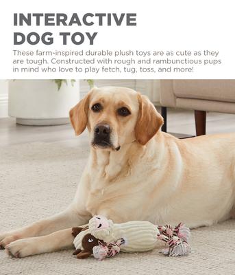 Show full view: Outward Hound Ranch Roperz Cow Squeaky Plush Dog Toy slide 3 of 7