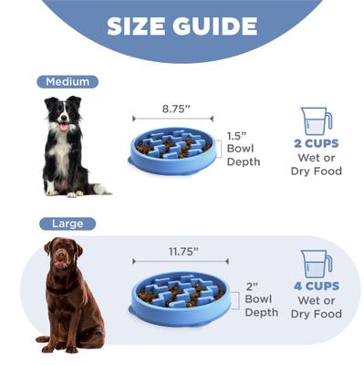 Show full view: Outward Hound Fun Feeder Slow Feeder Dog Bowl, Blue, 4-cup slide 5 of 9