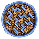 Outward Hound Fun Feeder Slow Feeder Dog Bowl, Blue, 4-cup