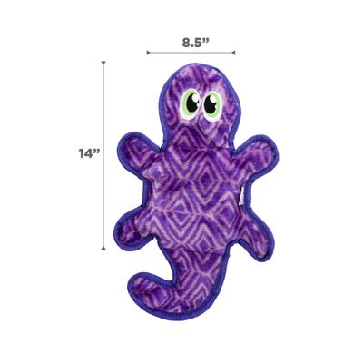 Show full view: Outward Hound Durablez Gecko Tough Squeaky Stuffing-Free Dog Plush Toy, Purple, Medium slide 6 of 8