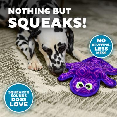 Show full view: Outward Hound Durablez Gecko Tough Squeaky Stuffing-Free Dog Plush Toy, Purple, Medium slide 4 of 8
