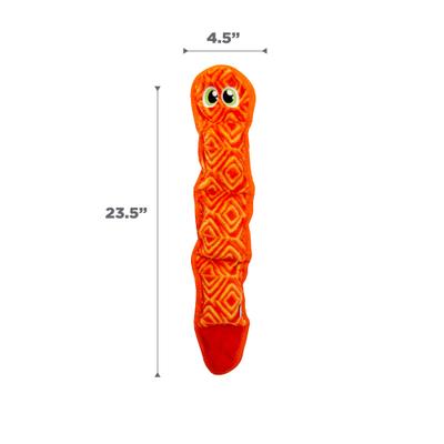 Show full view: Outward Hound Durablez Snake Tough Plush Dog Toy, Orange, Large slide 6 of 9