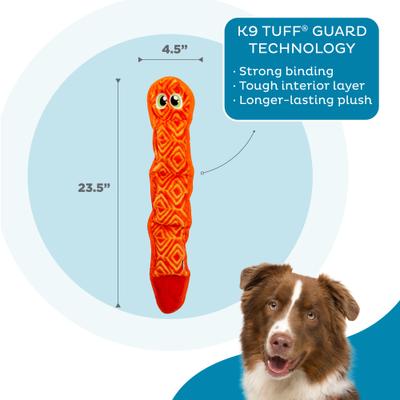 Show full view: Outward Hound Durablez Snake Tough Plush Dog Toy, Orange, Large slide 3 of 9