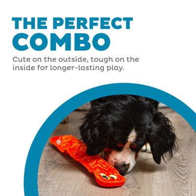 Show full view: Outward Hound Durablez Snake Tough Plush Dog Toy, Orange, Large slide 2 of 9