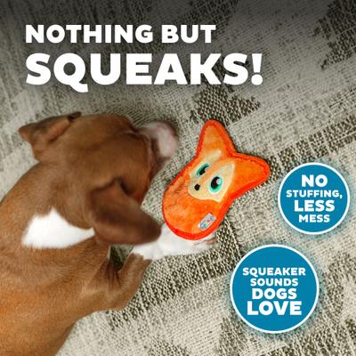 Show full view: Outward Hound Durablez Minis Fox Tough Squeaky Dog Plush Toy, Orange, X-Small slide 4 of 9