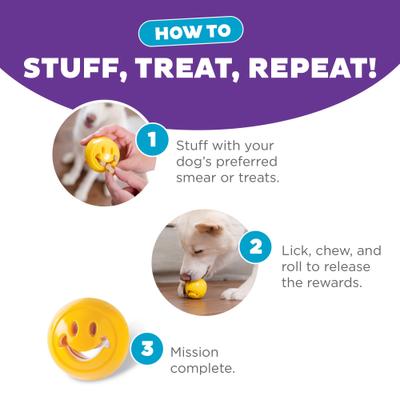 Show full view: Outward Hound Orbee-Tuff Nooks Treat Dispensing Tough Dog Chew Toy, Happiness slide 5 of 13