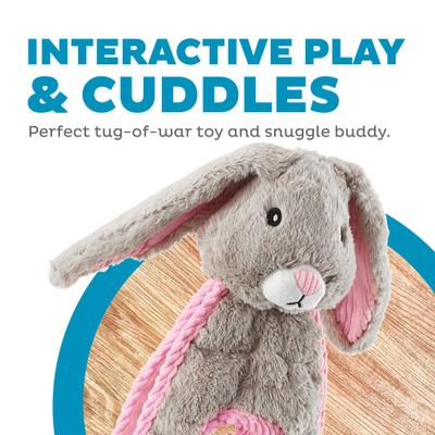 Show full view: Outward Hound Cuddle Tugs Bunny Squeaky Plush Dog Toy slide 2 of 10