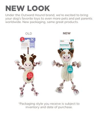 Show full view: Outward Hound Ranch Roperz Cow Squeaky Plush Dog Toy slide 7 of 7