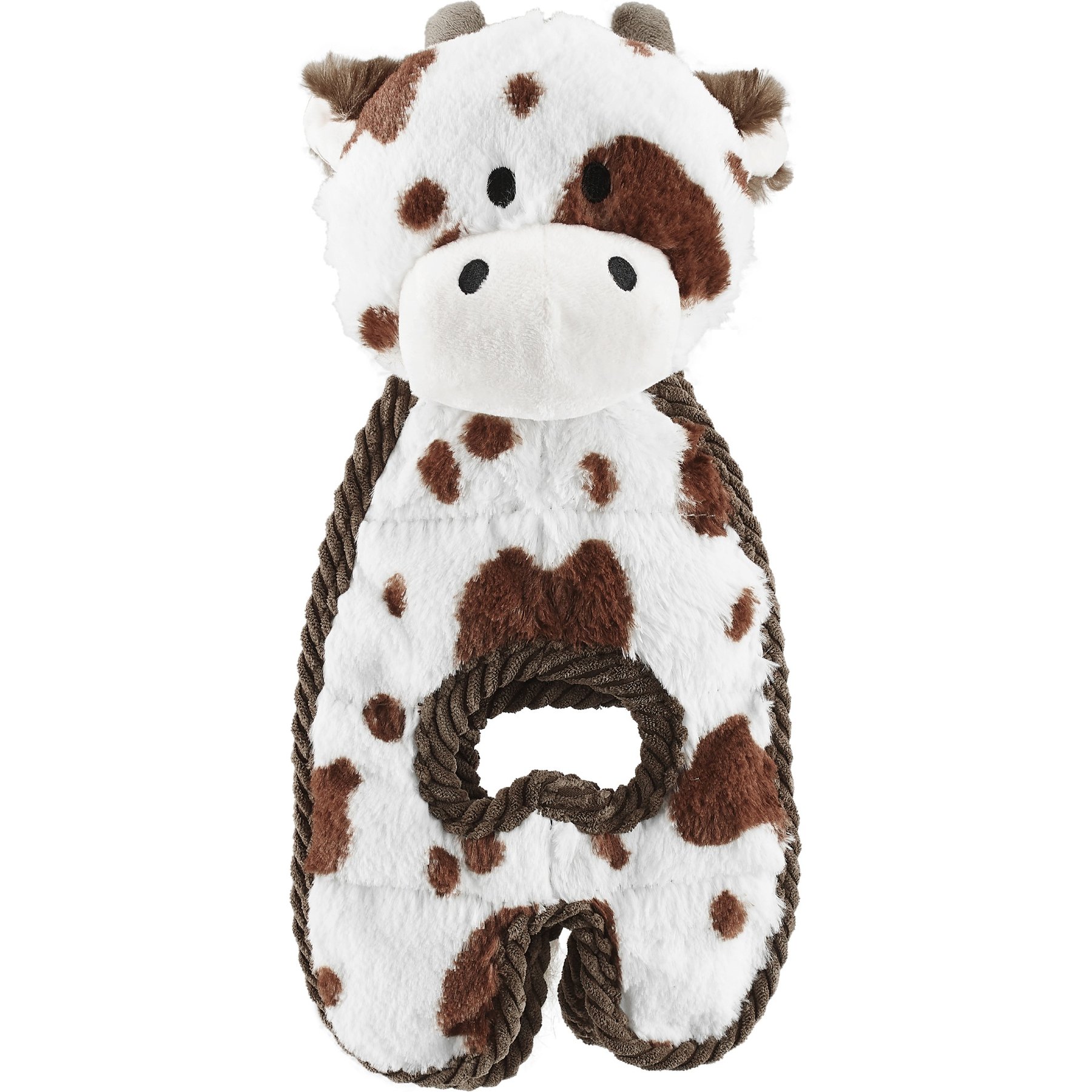 Outward Hound Cuddle Tugs Cow Squeaky Plush Dog Toy