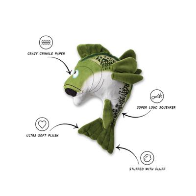 Show full view: Fringe Studio Here Fishy Fishy Plush Dog Toy, Multi slide 2 of 4