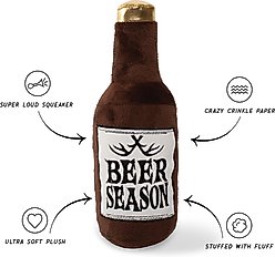 Fringe Studio Beer Season Antlers Plush Dog Toy, Multi slide 2 of 3