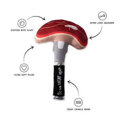 Show full view: Fringe Studio So We Meat Again Plush Dog Toy, Multi slide 3 of 5